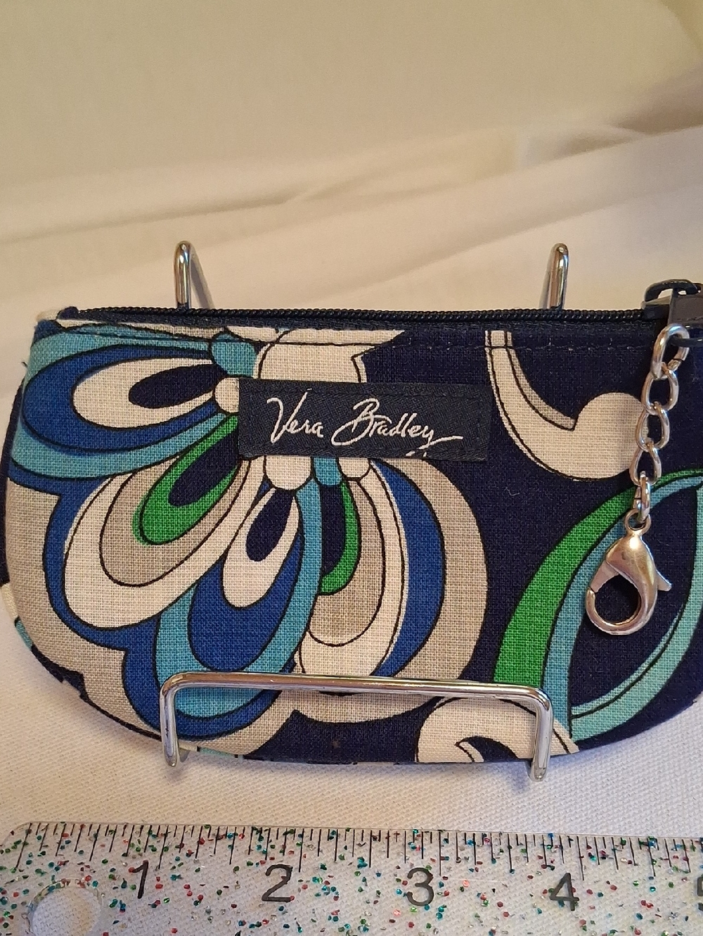 Vera Bradley Navy, Blue & Teal Floral Zip Wristlet